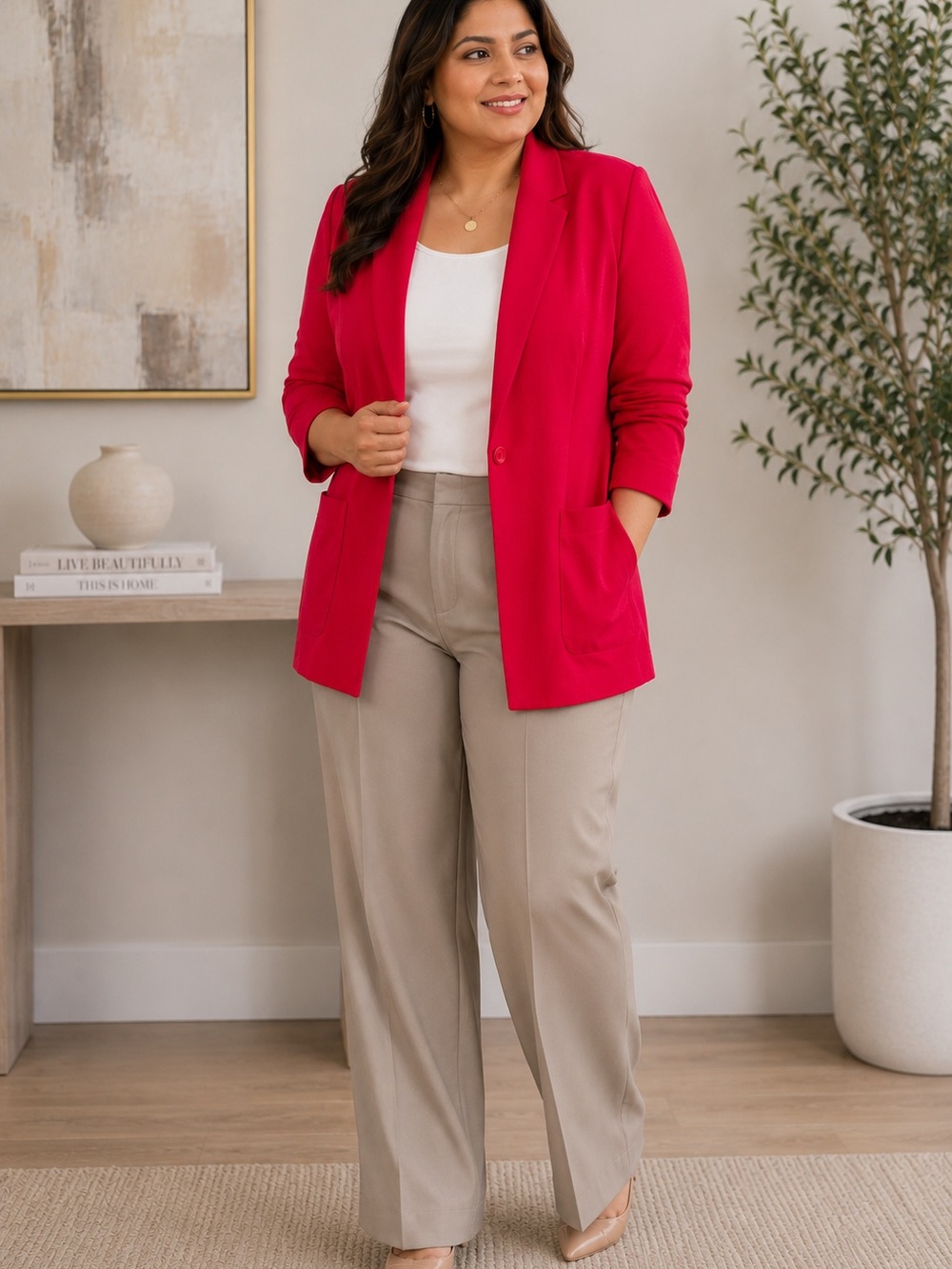 Haggar Women's Bright Pink Blazer